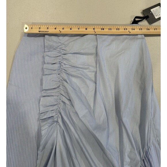 NEW Trouve Skirt Women Medium Stripe Poplin Ruffle Coastal Travel Preppy Cottage - Picture 6 of 7